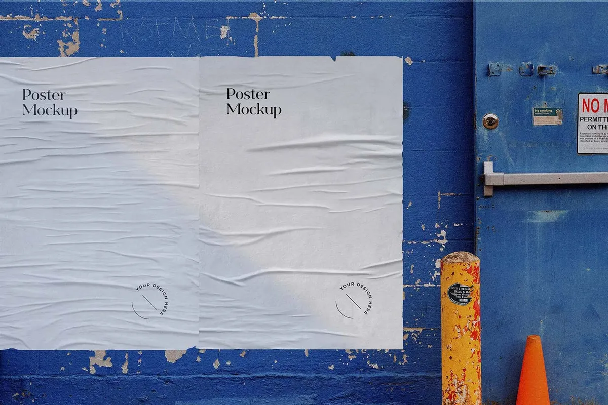 Glued Poster Mockups Collection
