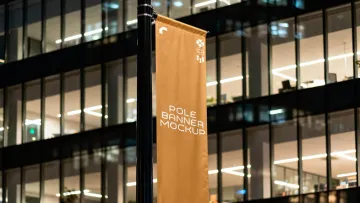 Street Pole Banner Mockup
