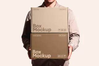 Boxes Mockup in Hands