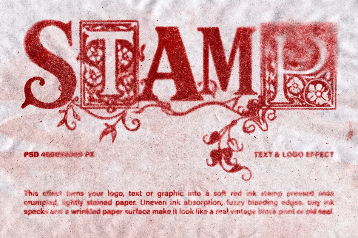 Paper Red Stamp Text Effect