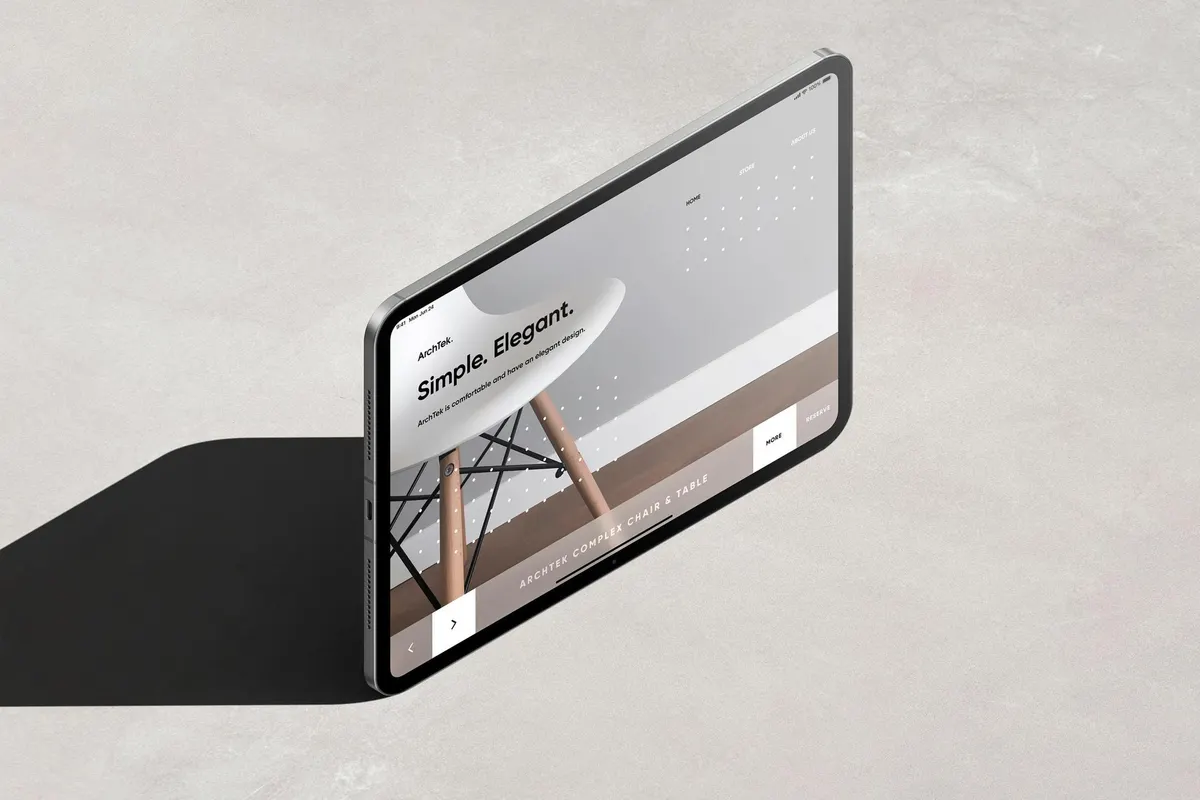 iPad Pro 11 Mockup Isometric Stand