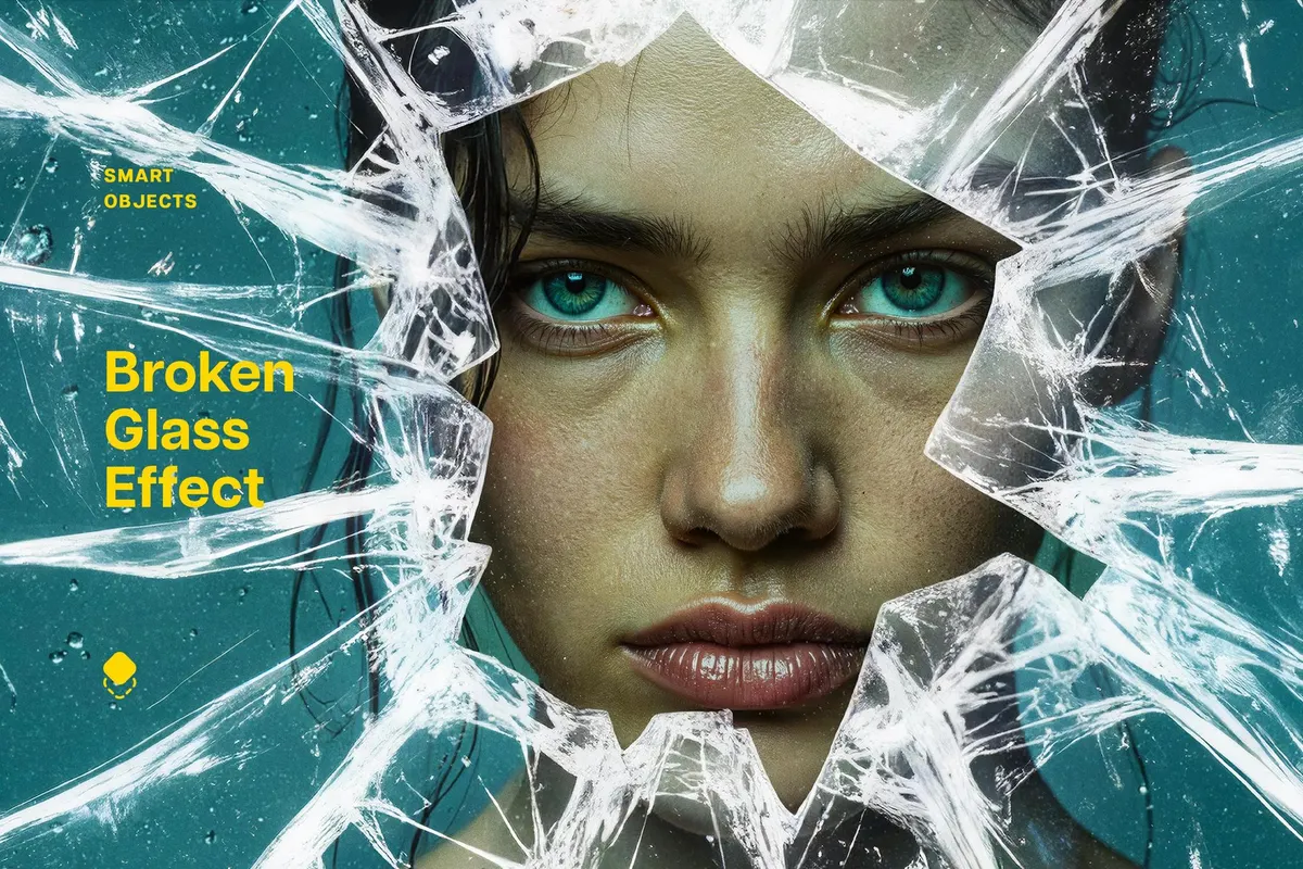 Broken Glass Photo Effect Template