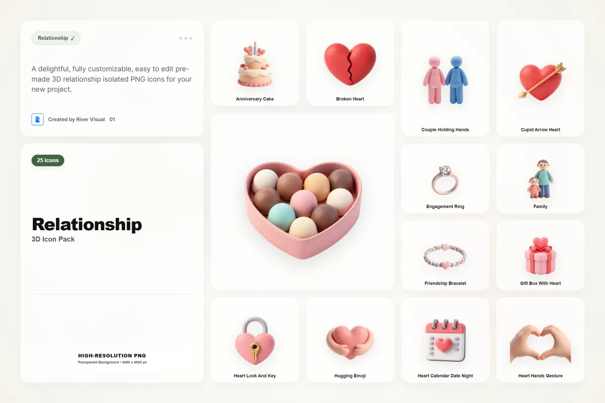3D Relationship Icons