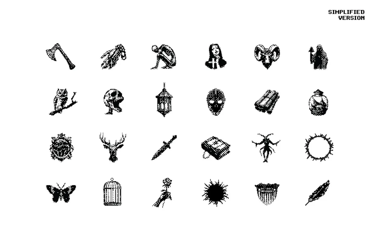Dark Aesthetic Dithering Graphic Bundle
