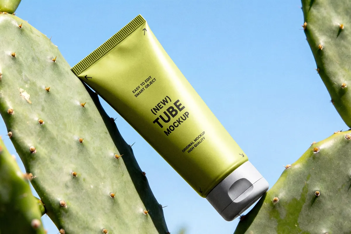 Skincare Tube Packaging Mockup