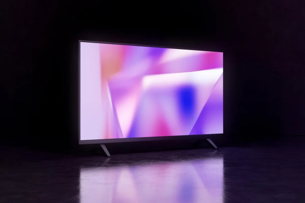 Glowing TV Screen Mockup