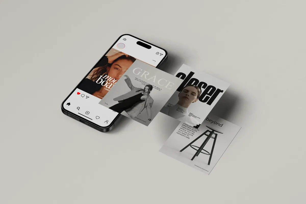 iPhone Screen & Instagram Post Mockups
