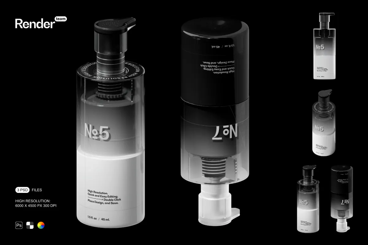 Dispenser Bottle Mockup Set