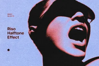 Vintage Riso Halftone Photo Effect