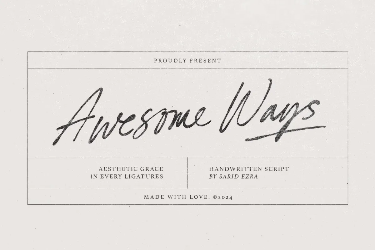 Awesome Ways — Ligature Script