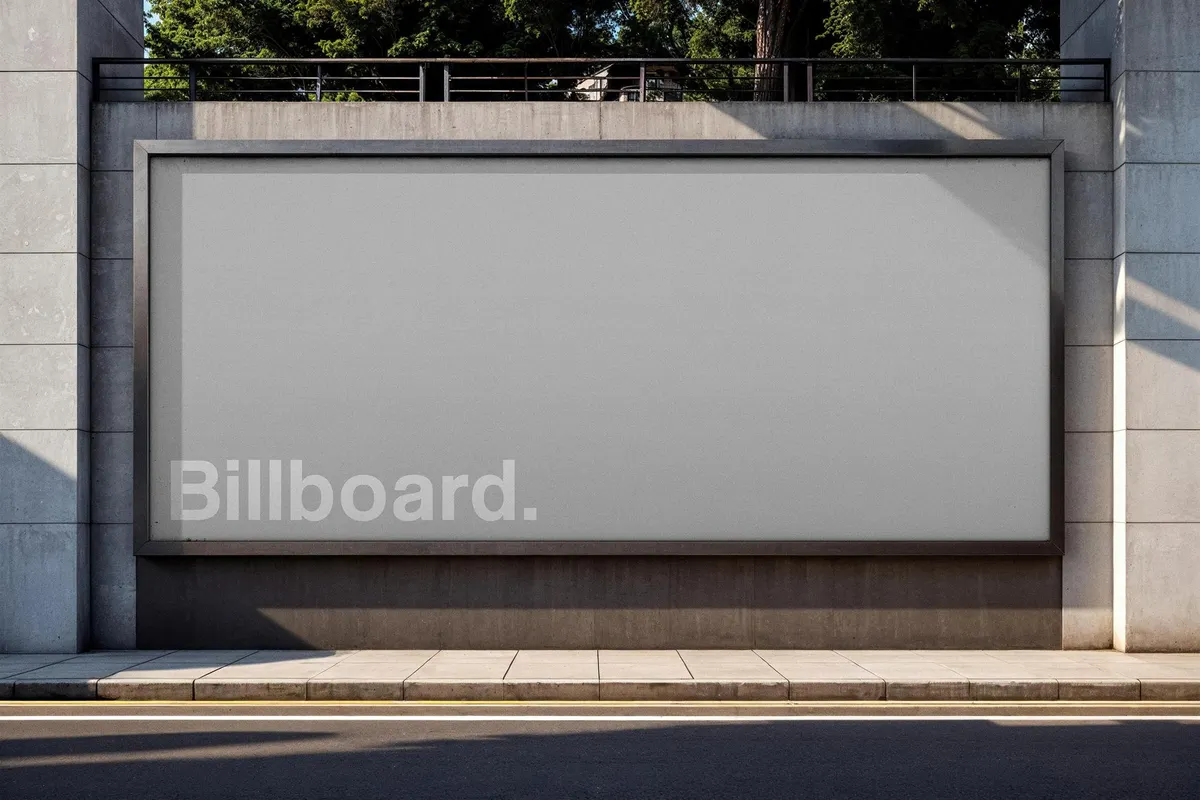 Outdoor Billboard Wall Mockup
