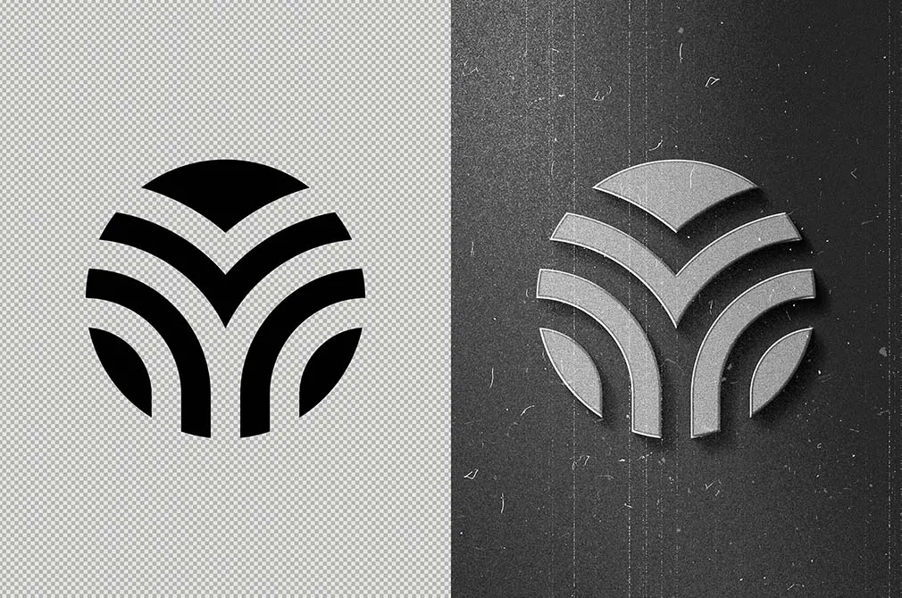 Retro Black & White Text & Logo Effect