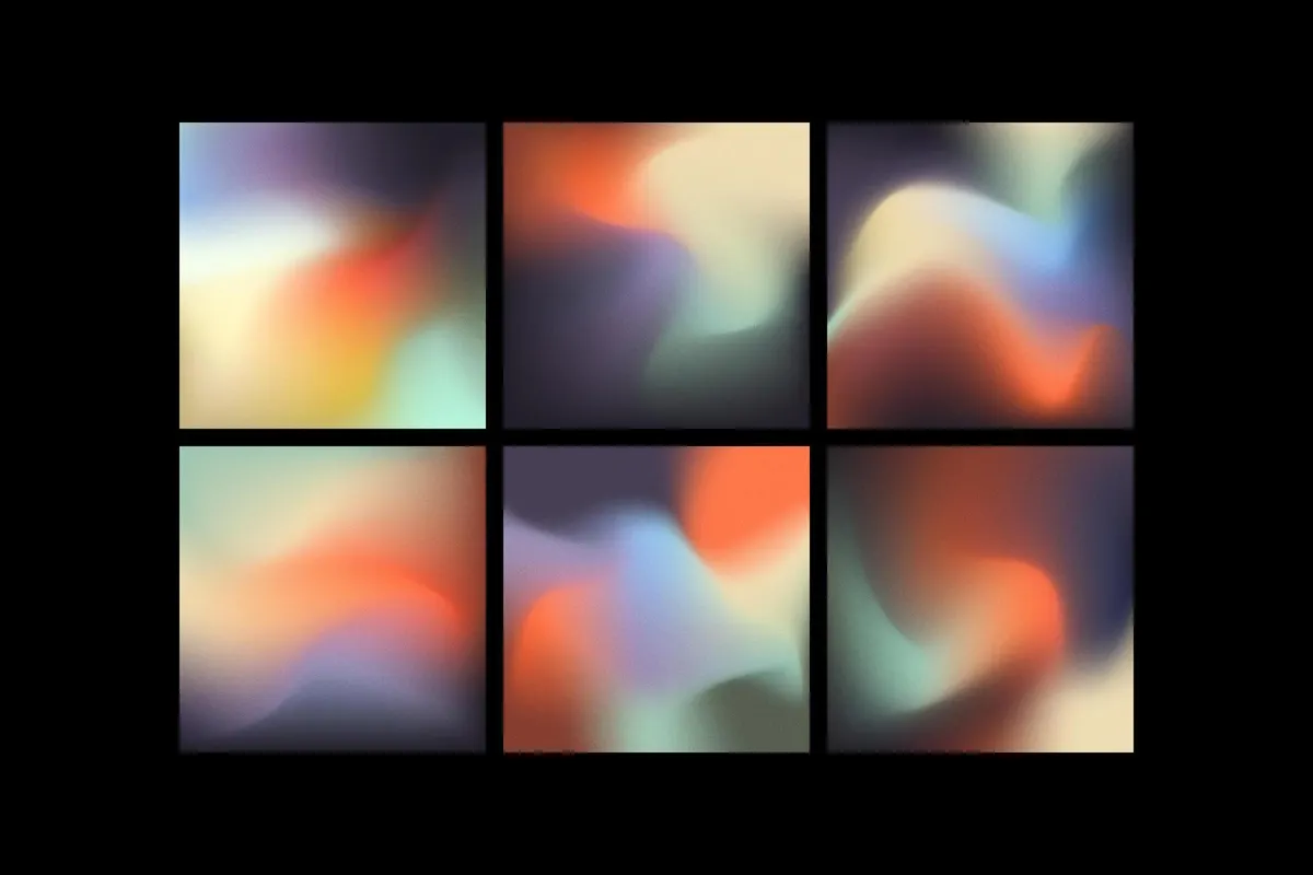 Grainy Gradient Texture Shapes