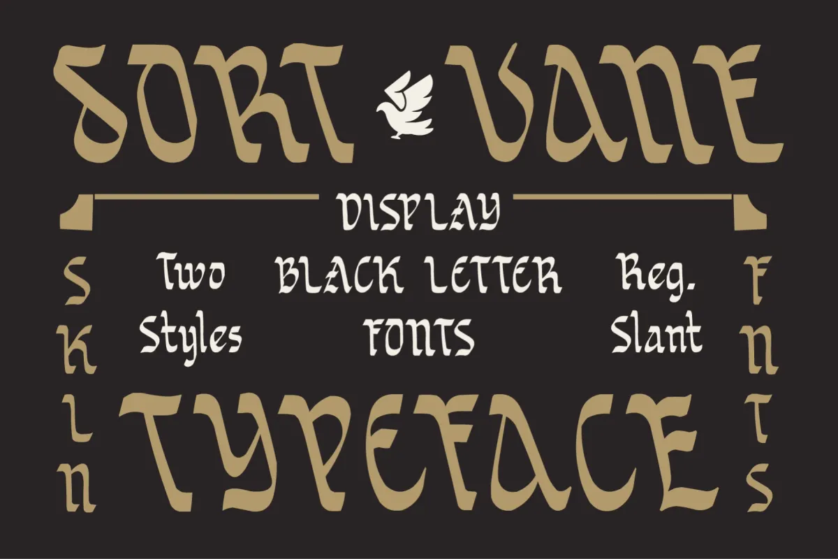 Sortvane - Handcrafted Blackletter Display Font