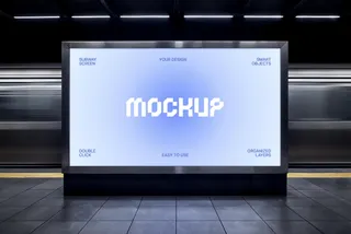 Metro Station Screen Mockup