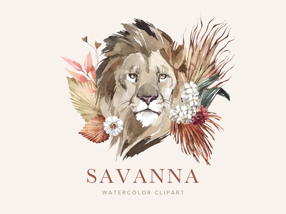 Savanna Watercolor Clipart