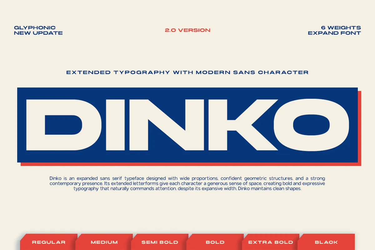 GC Dinko Vol. 2 - Expanded Sans Serif Font Family