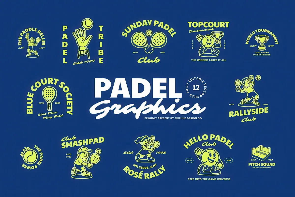 Padel Vector Graphics Collection