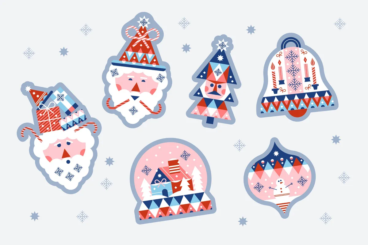 Christmas Sticker Sets — Clipart | Pixelbuddha