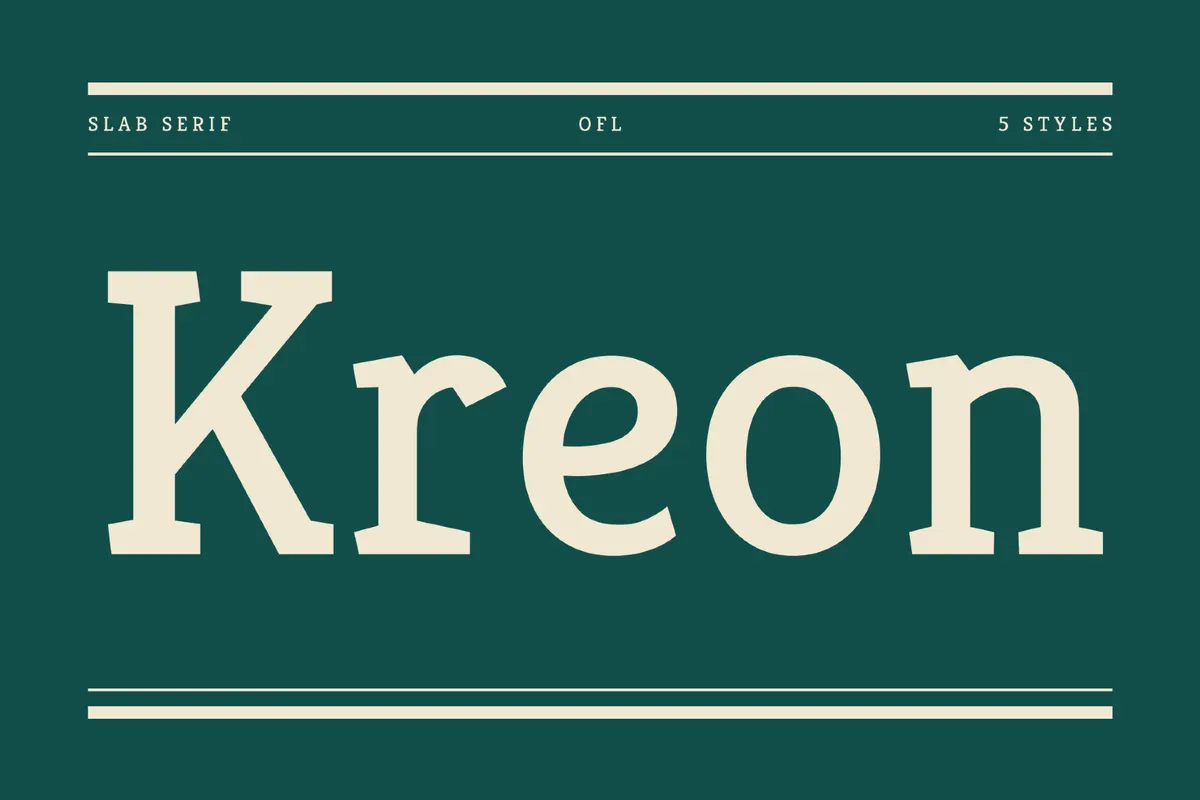 Kreon - Free Slab Serif Font Family