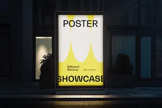 Lightbox Mockup At Night