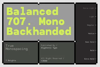 GC 707 Mono - Monospace Sans Serif Font Family