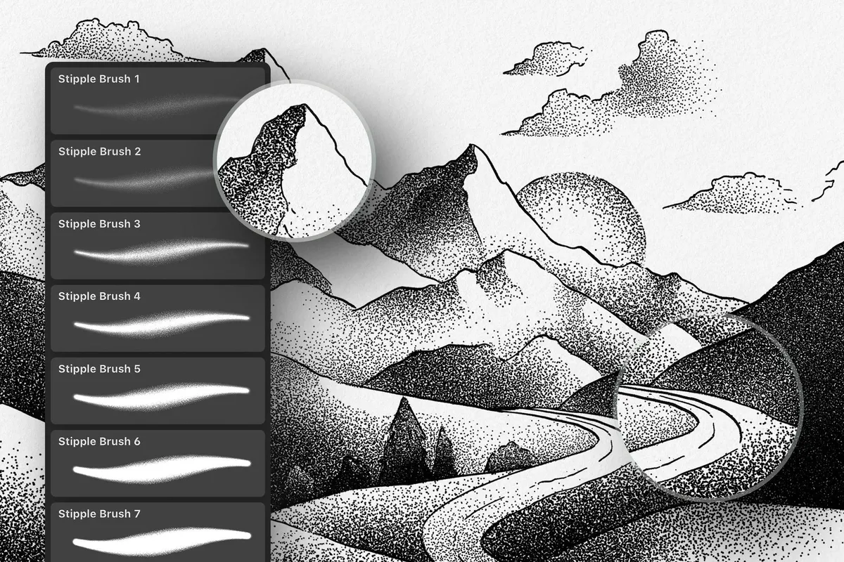 Stipple Illustrator Brushes