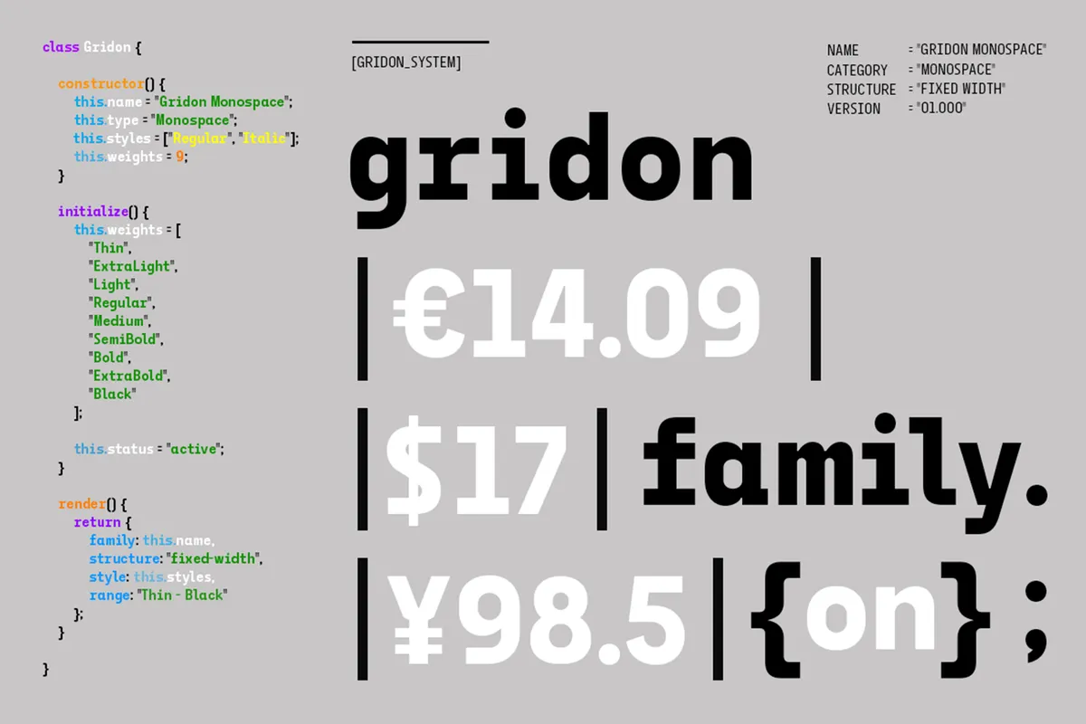 Gridon - Geometric Display Sans Font