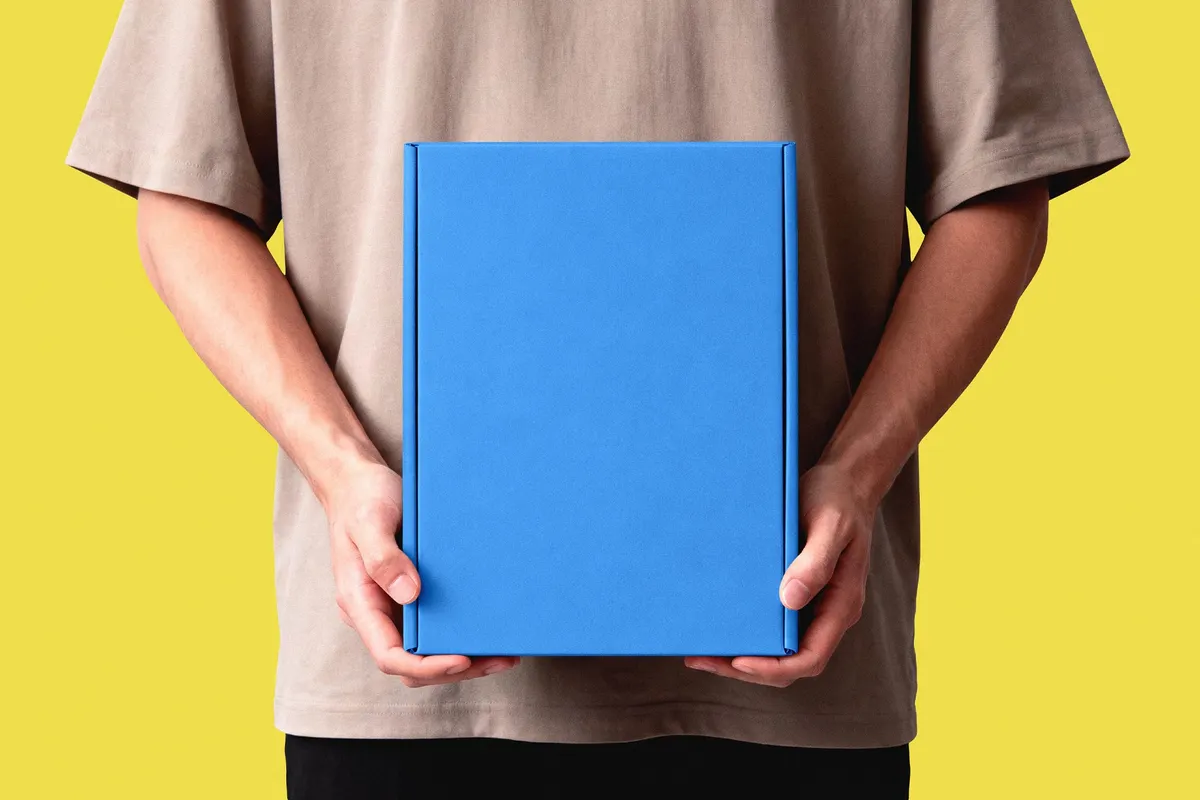 Box In Hands Mockup