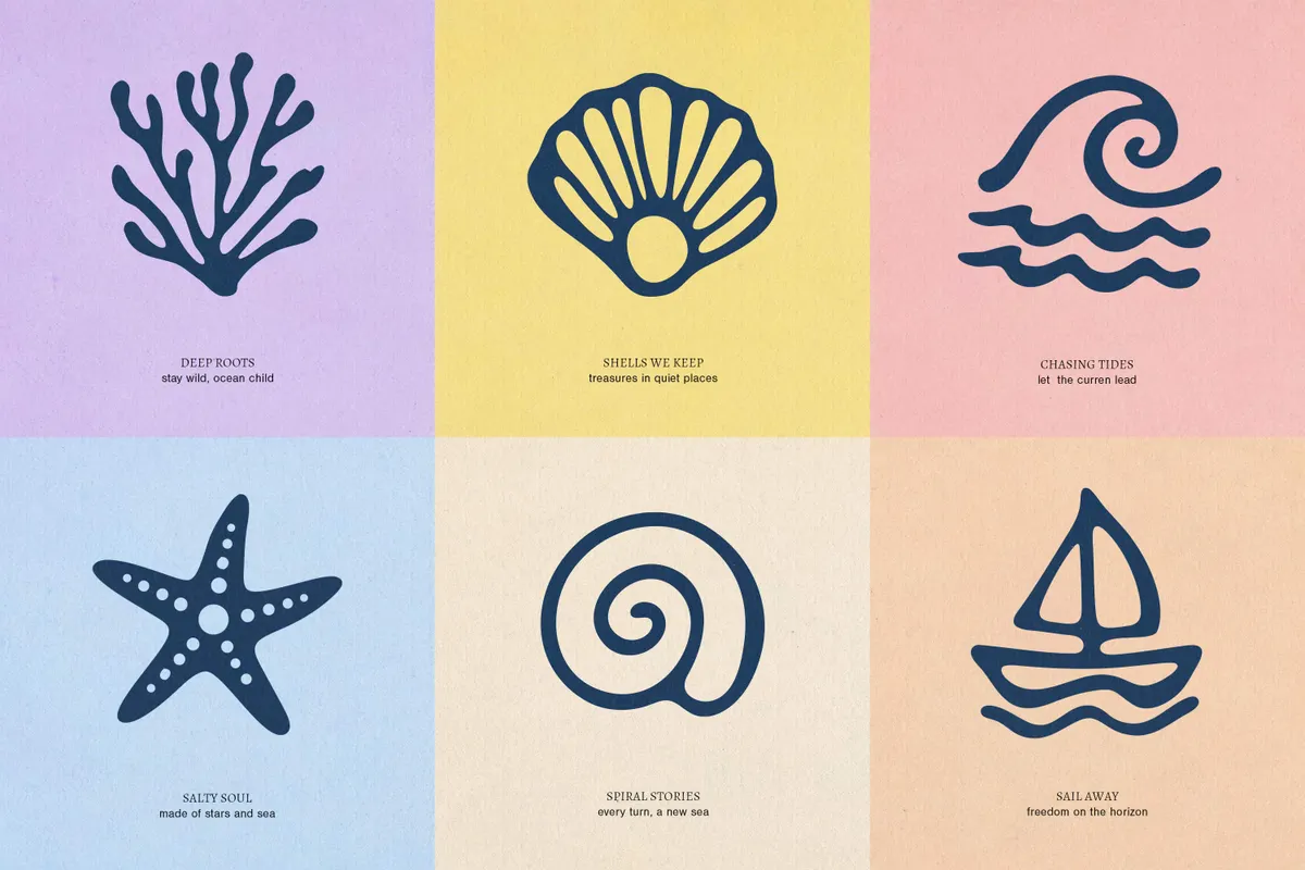 Sea Shapes — 54 Coastal Vector Elements