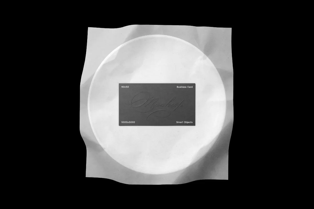 Business Card on a Plate Mockup