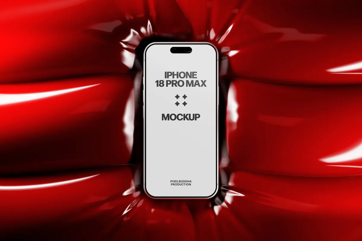 iPhone 18 Pro Max Mockup on Inflatable Surface
