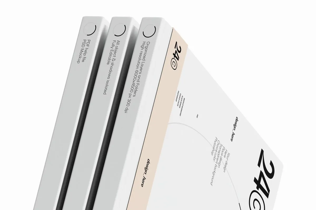Hardcover Book Spine Mockup