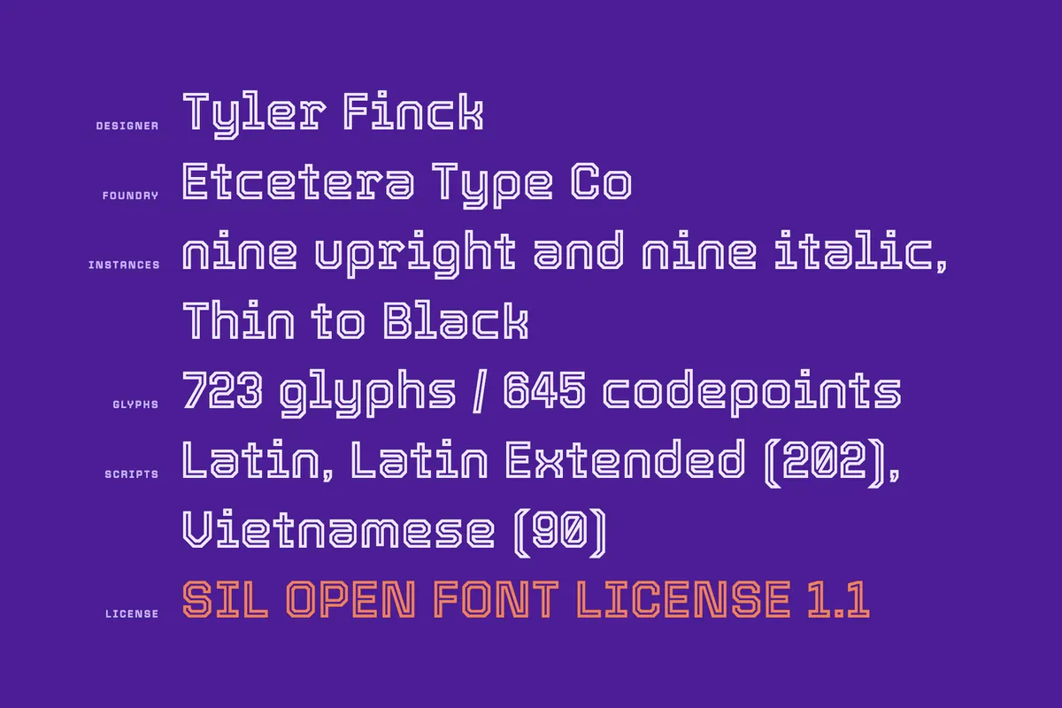 Tourney - Free Outline Font Family