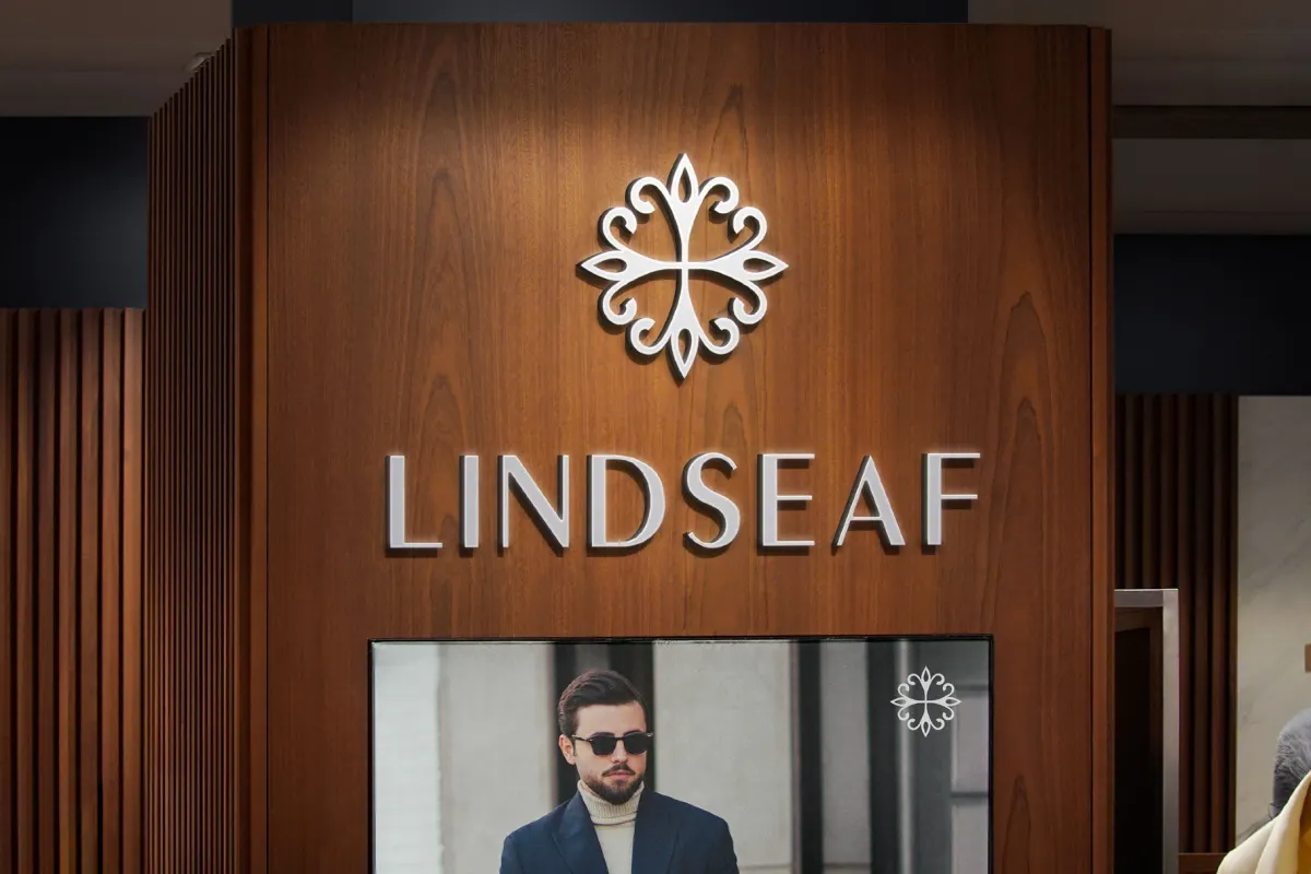 In-Store Wood Wall 3D Signage Mockup