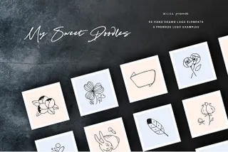 Sweet Doodled Logo Elements