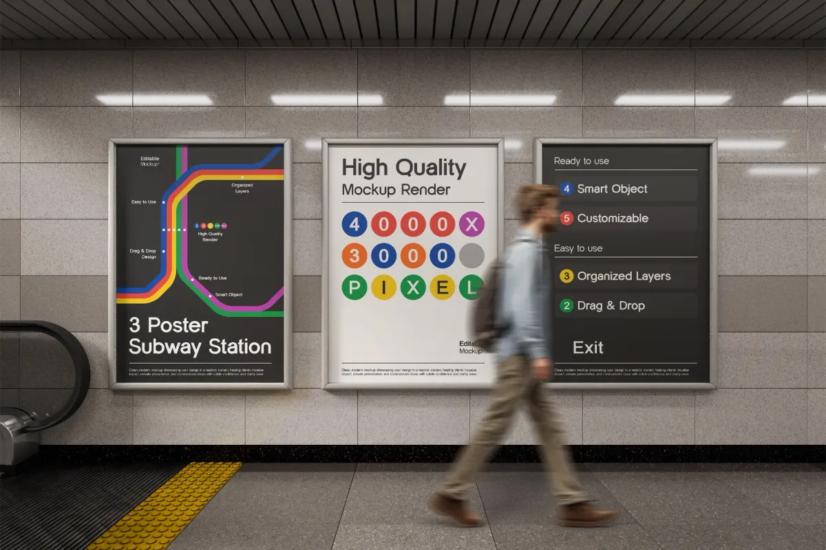 Underground Advertising Poster Mockup
