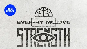 Halftone Print Text & Logo Effect