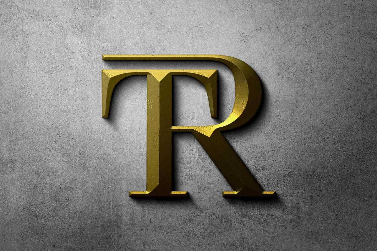 Golden Concrete Text & Logo Mockup