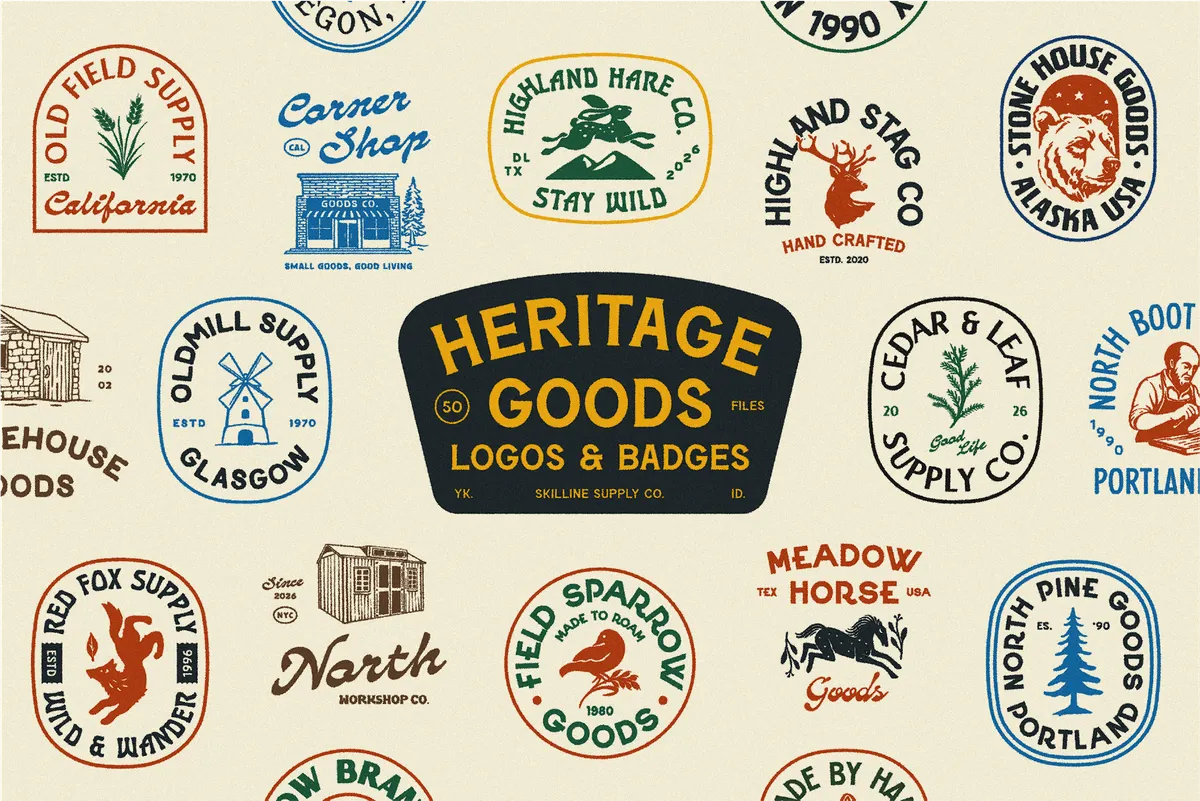 Heritage Goods Logo and Badge Collection