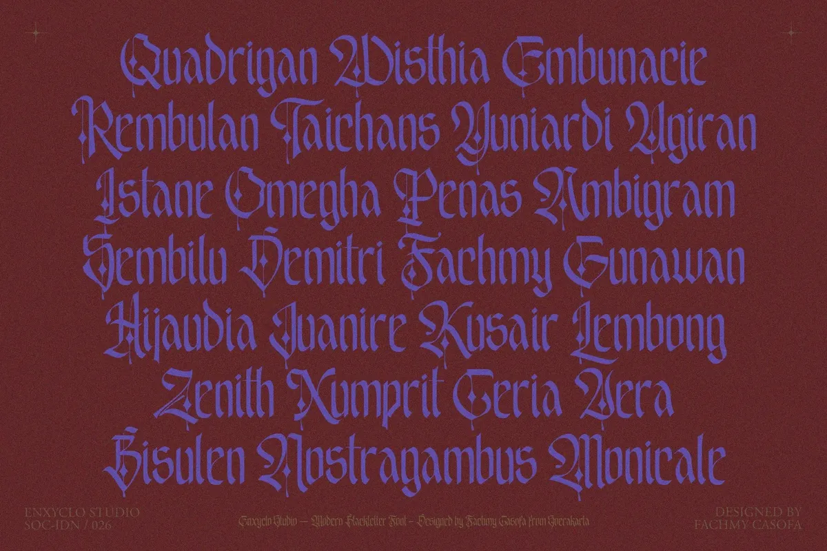 EMXAGE ALDSYB — Modern Medieval Blackletter Font