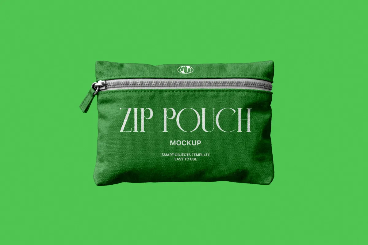 Fabric Zip Pouch Mockup
