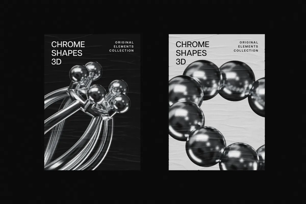 Chrome Matter: Sculptural 3D Chrome Elements