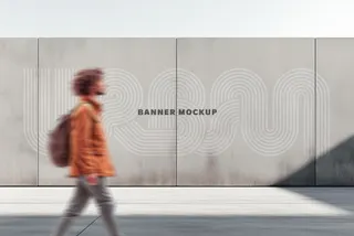 Urban Wall Banner Mockup
