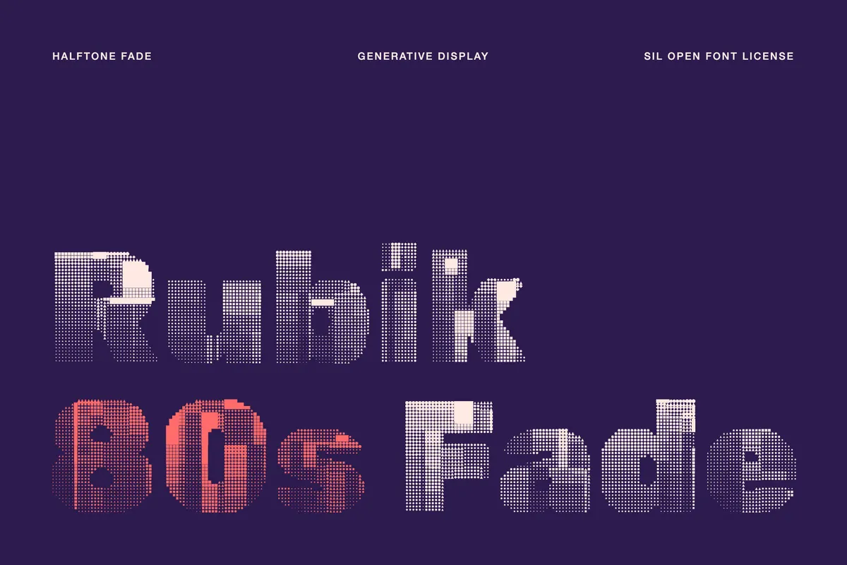 Rubik 80s Fade - Free Halftone Font