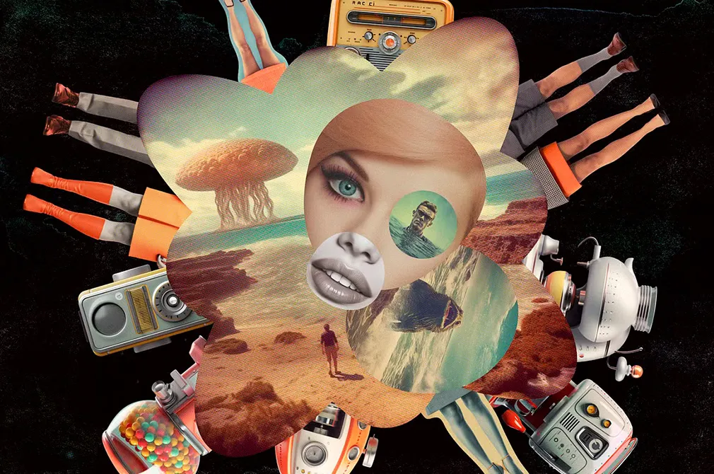 Retrofuturistic Movies Collage Kit