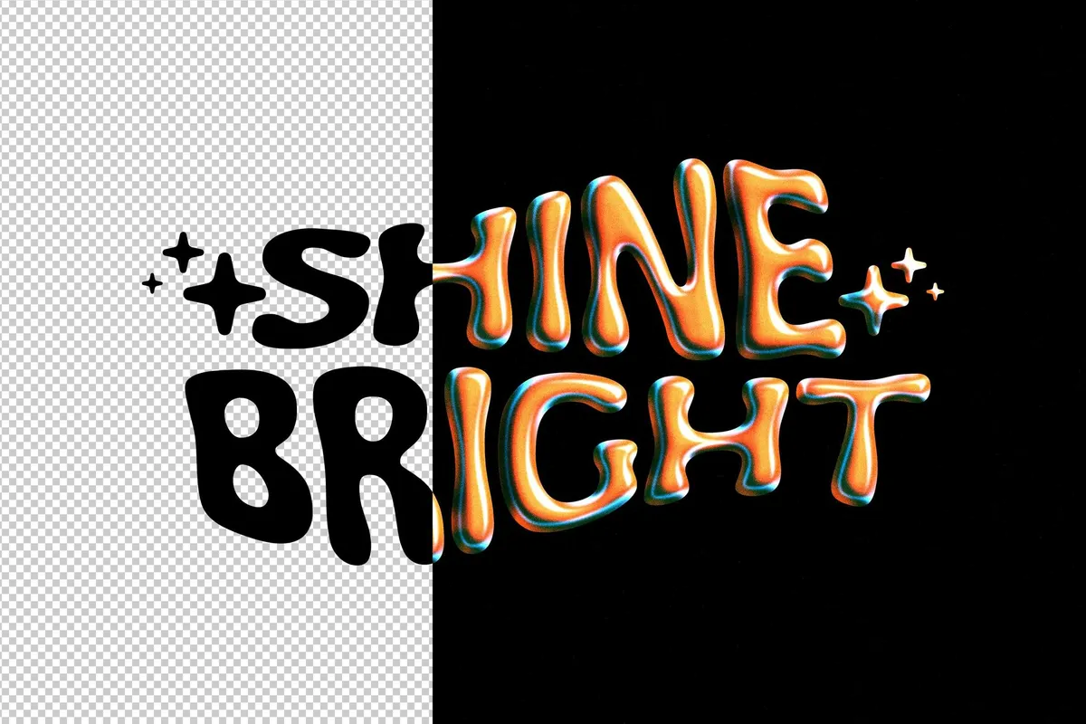 Retro Chrome Text & Logo Effect