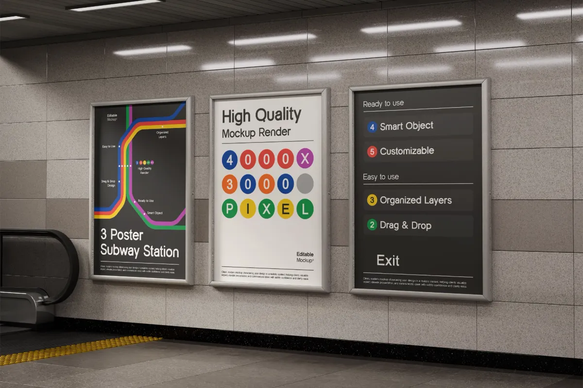Underground Advertising Poster Mockup