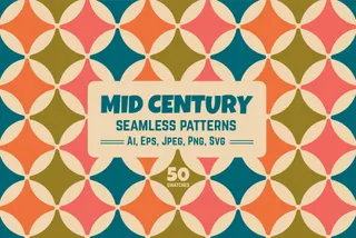 MID CENTURY Modern Seamless Patterns
