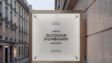 Square Outdoor Sign Mockup